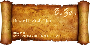 Brandl Zsóka névjegykártya